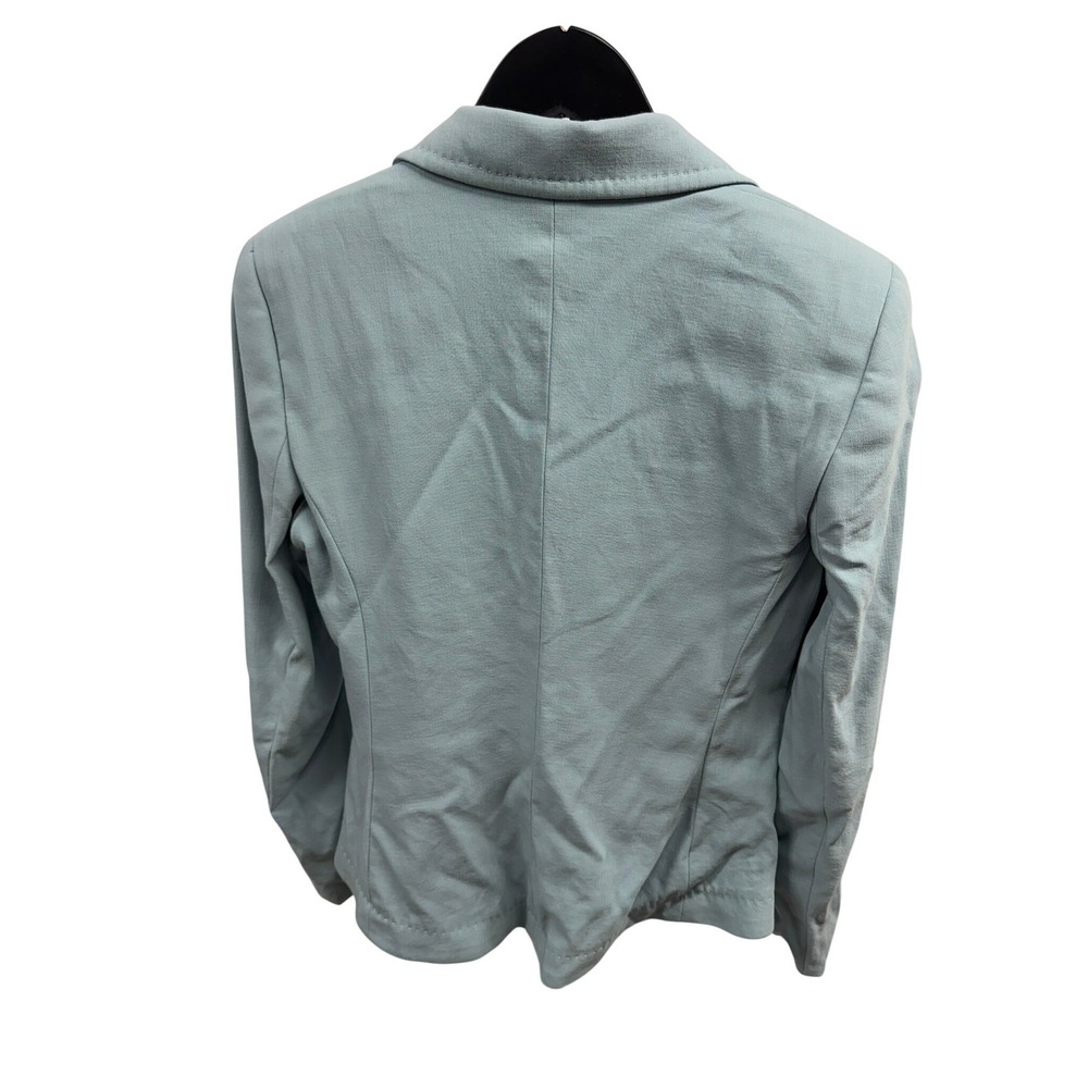 Escada Womens Virgin Wool Light Blue Pick Stitched Three Button Blazer Jacket XS - Picture 4 of 9